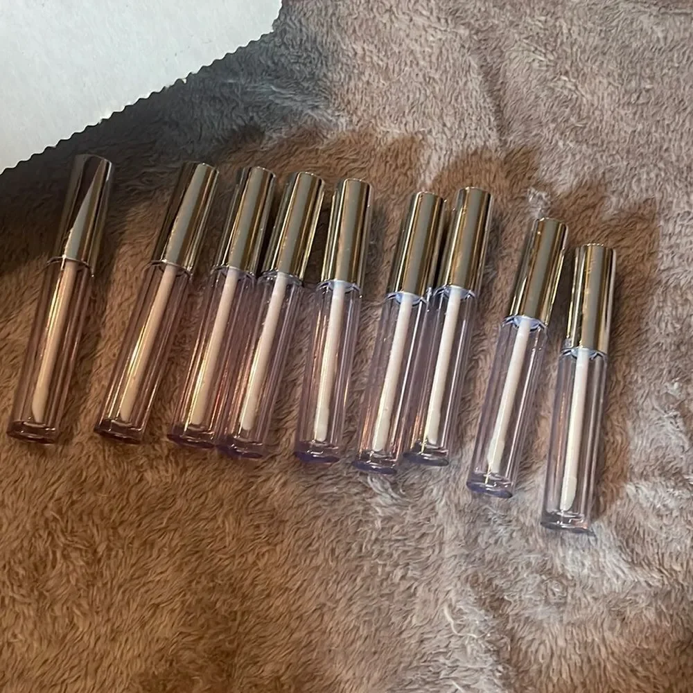 Chrome cap empty lipgloss tubes